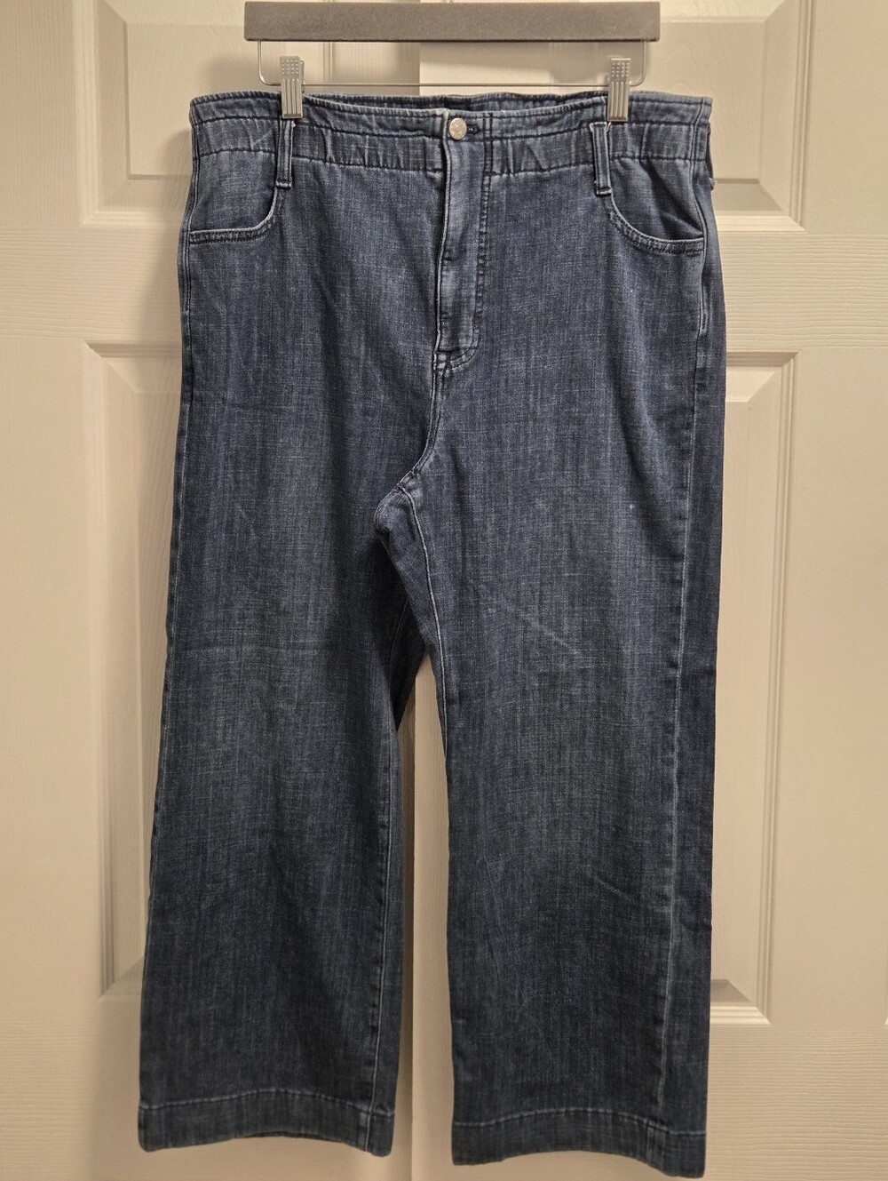J.Crew elastic-waist wide-leg cropped jeans - Size 31